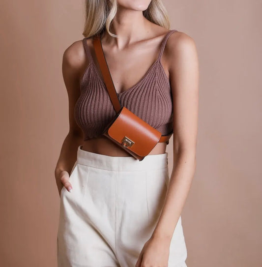 Mini Faux Leather Belt Bag